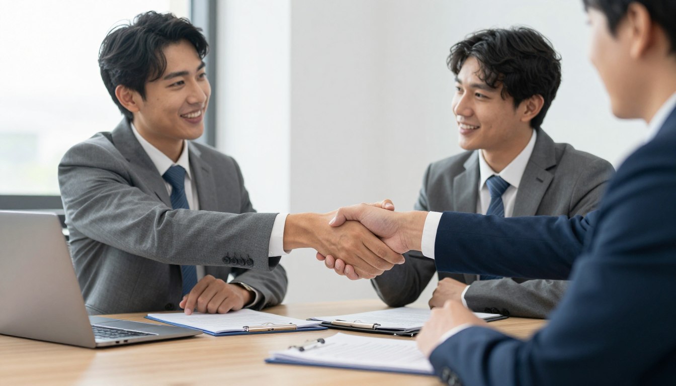 Socios de inversión inmobiliaria en reunión estratégica